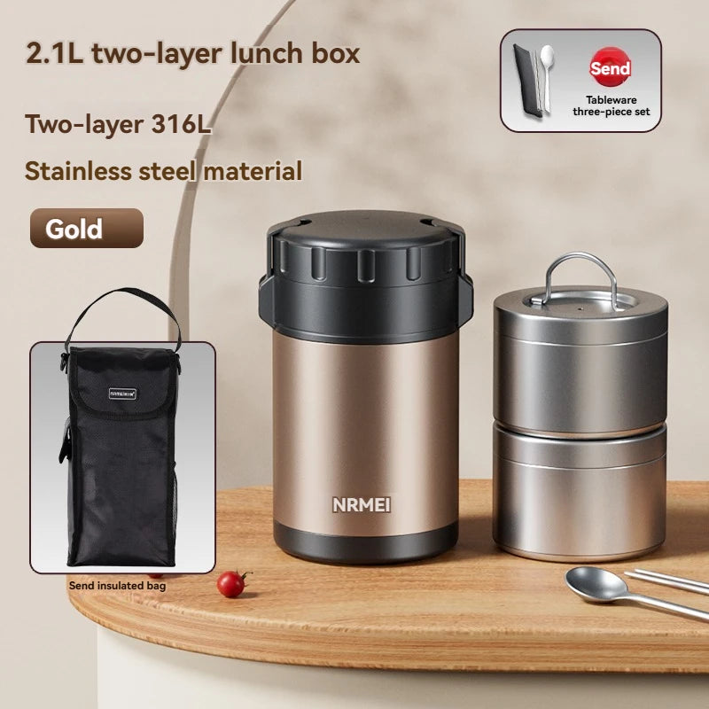 Stainless Steel Lunch Box, Large Capacity, Outdoor Bento Box,
