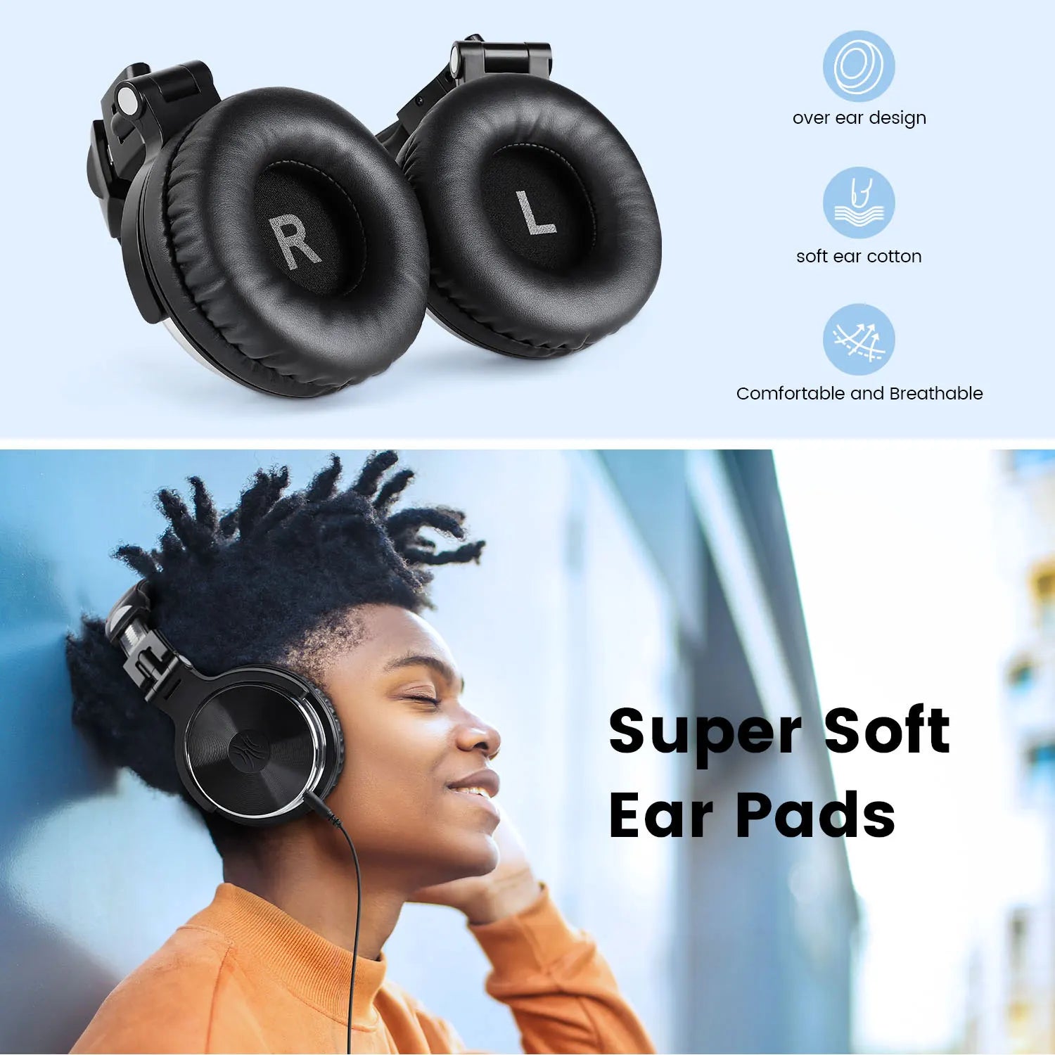 Oneodio Pro 10 DJ Headphones - Studio Monitor Over Ear Wired HiFi - Product Details