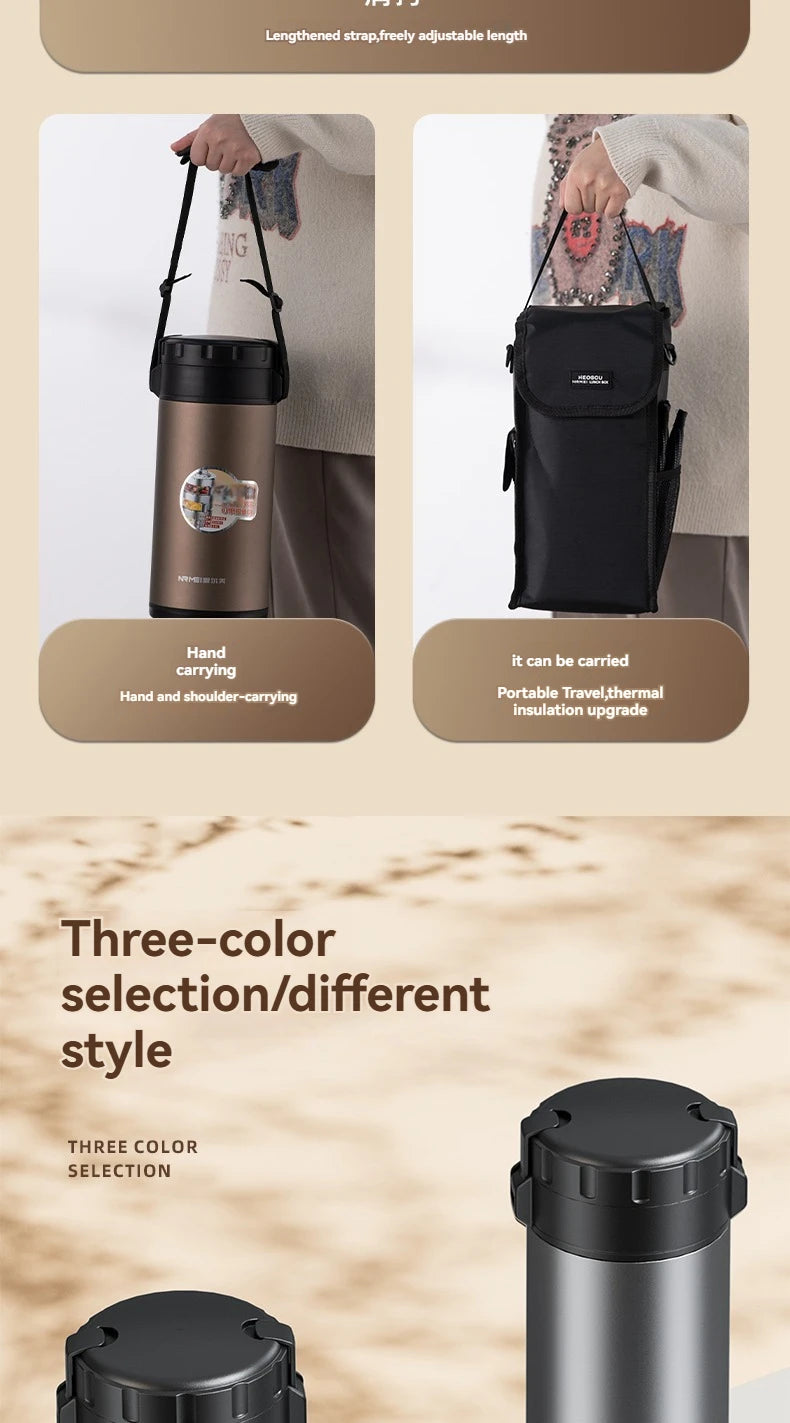 Stainless Steel Lunch Box, Large Capacity, Outdoor Bento Box,