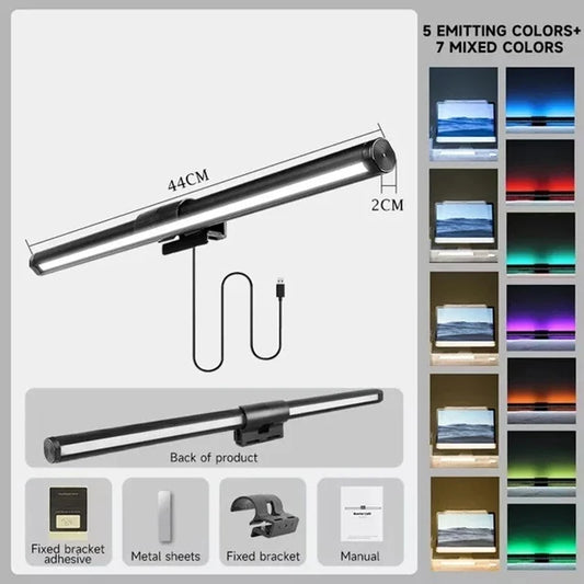 RGB LED Monitor Light Bar Stepless Dimmable Eye Protection Screen Hanging Lamp f - Main View