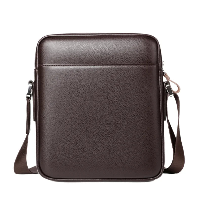 PU Leather Crossbody Bag for Men - Square Sling Shoulder Bag with