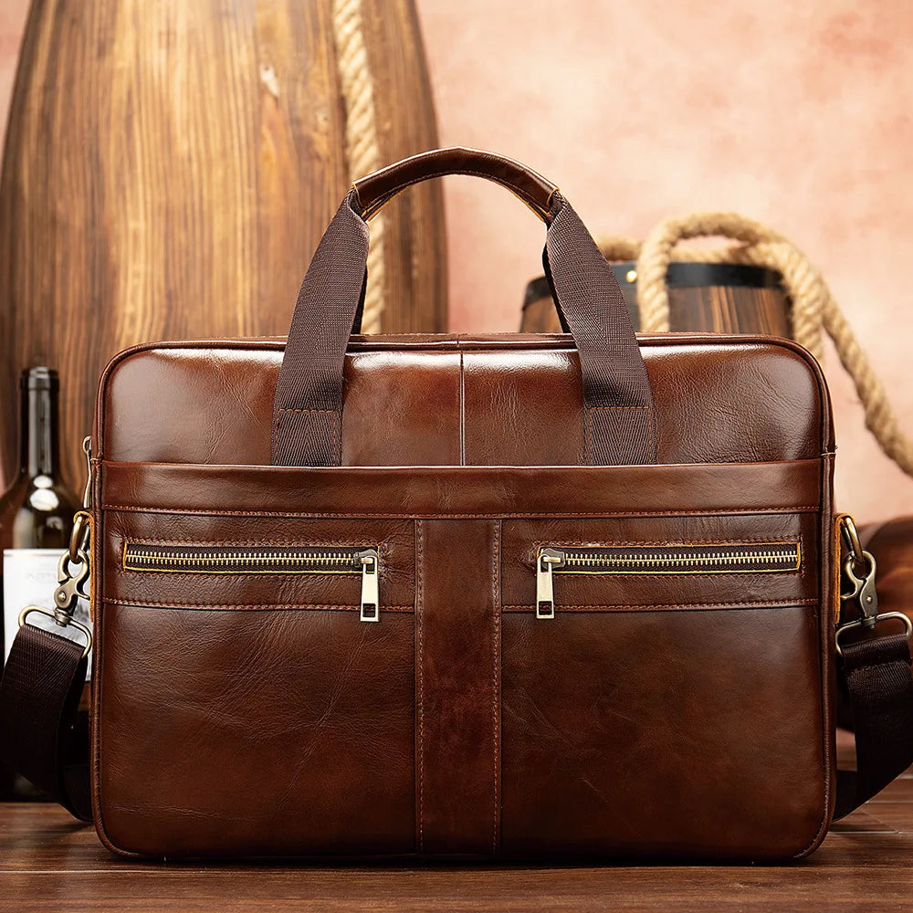 Natural Leather For Men Messenger Bags Man Briefcases Bag Business
