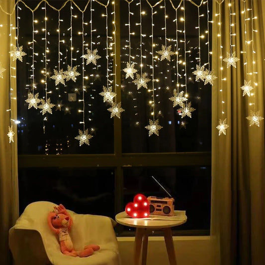 Christmas Light 3.5m Led Snowflake Garland Curtain String Fairy Lights - Main View