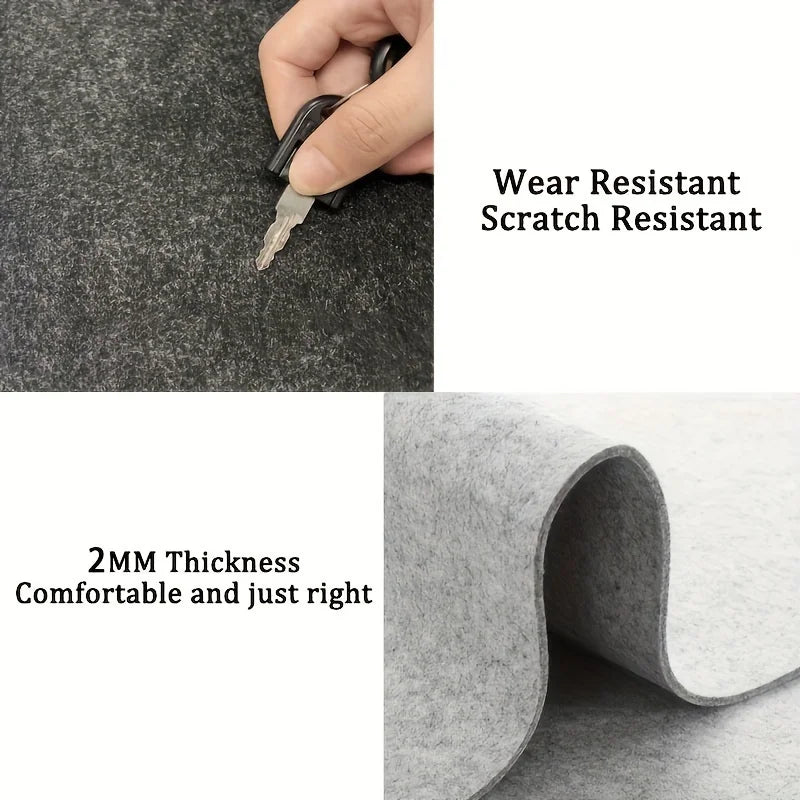 XXL Large Mouse Pad - Wool Felt Desk Mat Non-Slip - Close-up View