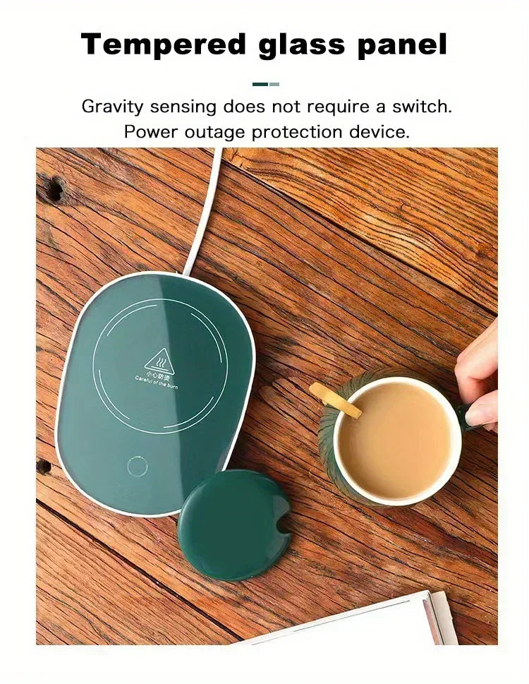 Thermostat Coffee Mug - 55℃ Ceramic Cup with Spoon | Gift - Product Image 12