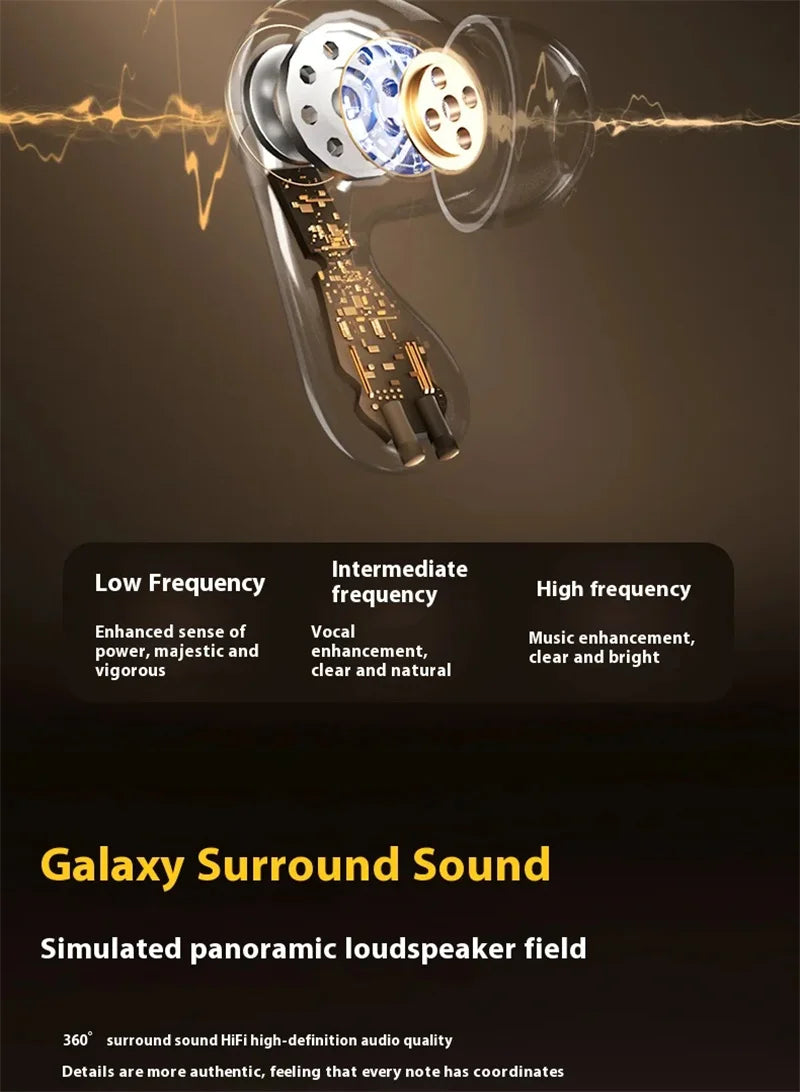 YAMAHA New Wireless Bluetooth Earphones Digital Display Call Intelligent Noise Reduction Stereo Head - Gallery image 9