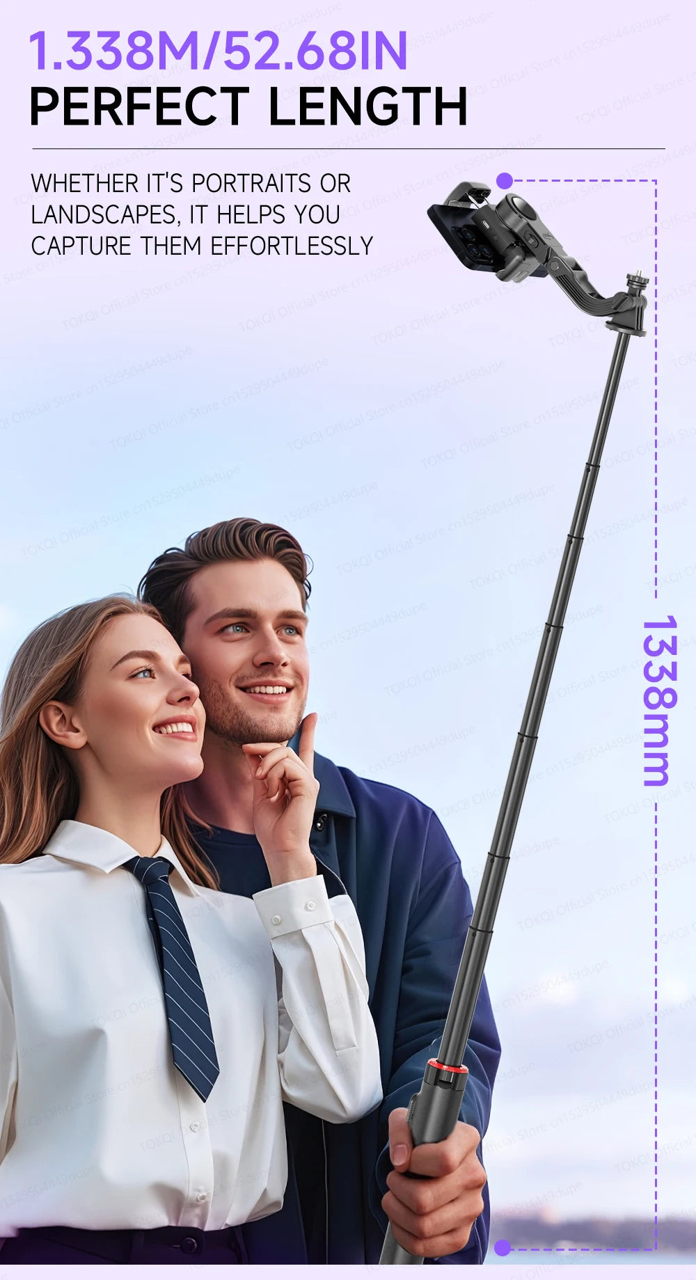 AI Tracking Deskpot Gimbal Tripod with Extendable Selfie Stick for Mob - View 24