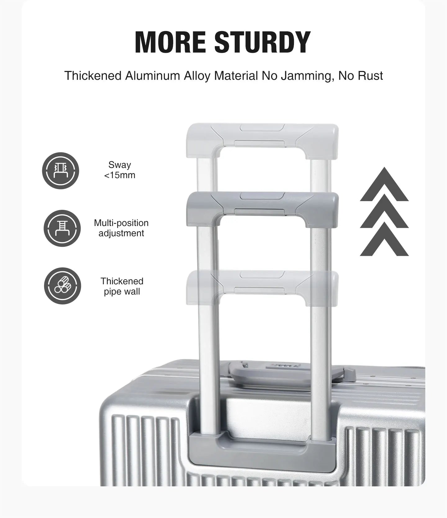 AIWEINY 2025 Aluminum Frame Suitcase PC Hard Shell Pressure-Resistant Travel Luggage, 360° Silent Sw - Gallery image 12
