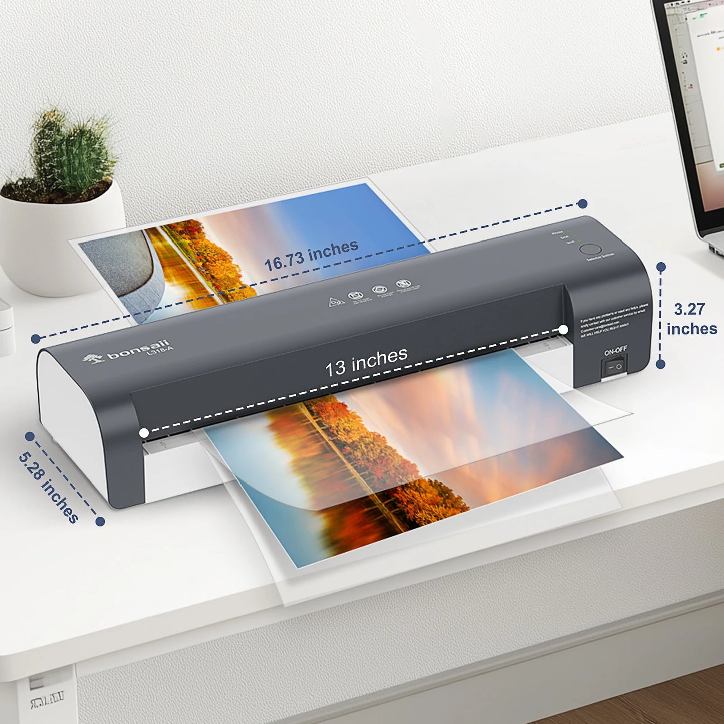 BONSAII Laminator 13 inch A3 - Never Jam Smart Temp - Features