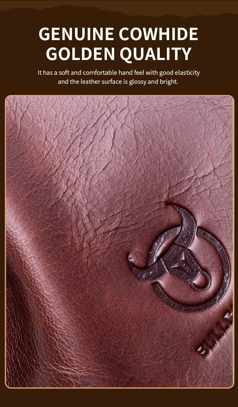 BULLCAPTAIN New Genuine Leather Men Crossbody Bag Male Briefcase