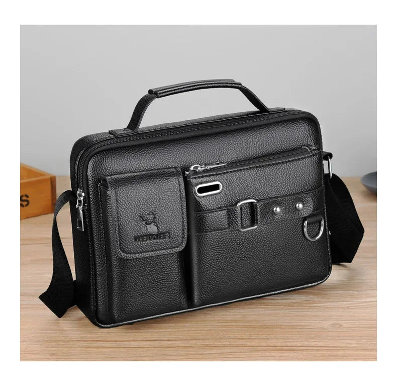 2024 New Men Shoulder Bag for 10.4" Ipad PU Leather Business