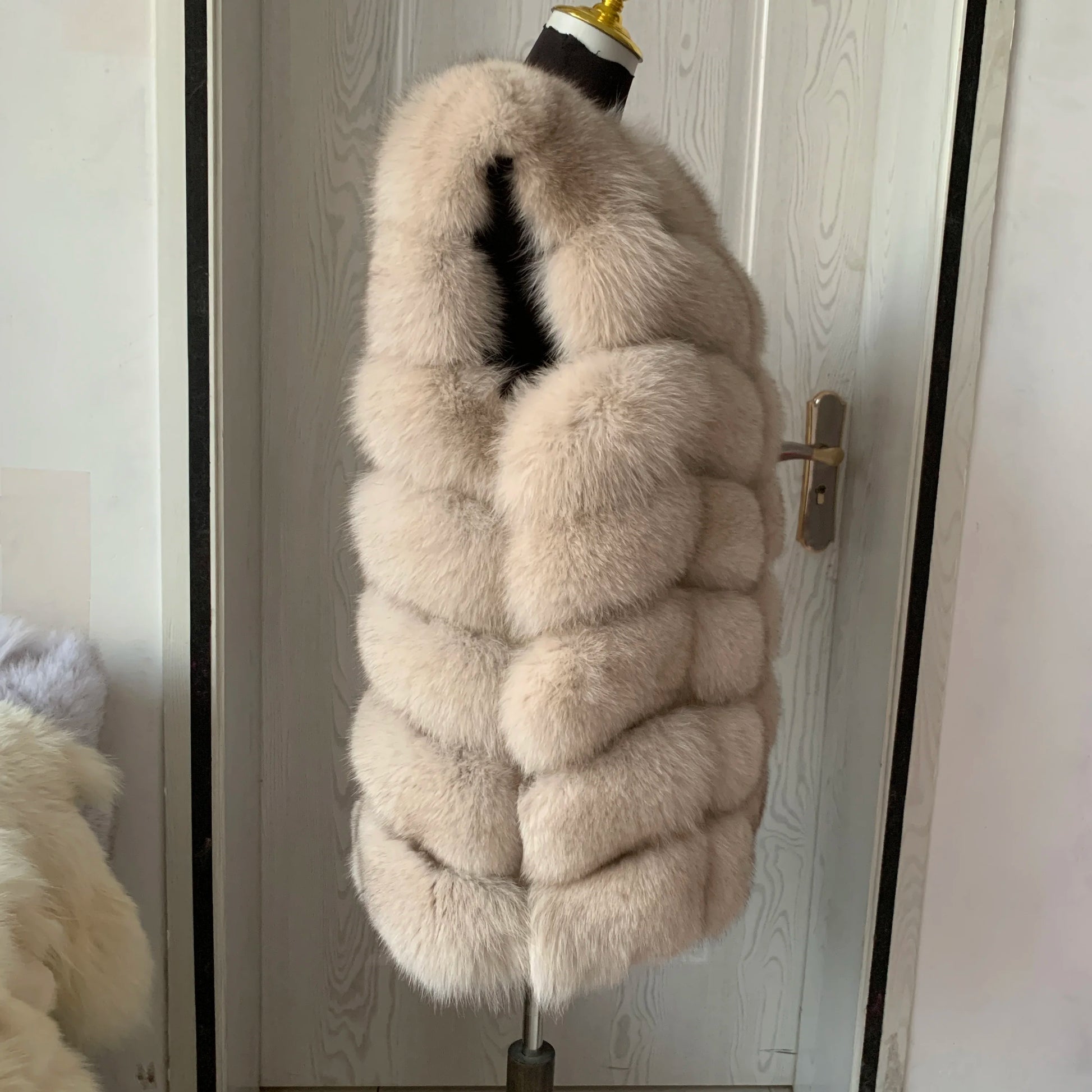 Natural fox fur vest ladies winter autumn coat warm vest made of natural fur wom - View 29