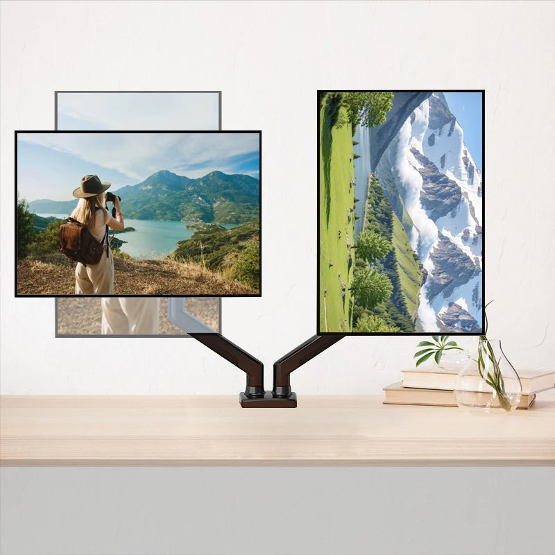 Dual Monitor Desk Mount up to 32 inches Screens Height Adjustable Monitor Stand, Heavy Duty Arm,VESA 75x75mm or 100x100mm,...