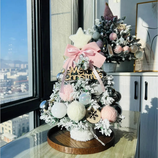 Christmas Tree DIY Set 35cm Xmas Tree with LED Lights Tabletop Ornamen - Front View