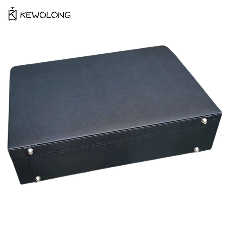 19 Inch Vintage Style Leather Briefcase, Combination Lock Document Case, Black Cross Texture File St - Gallery image 10