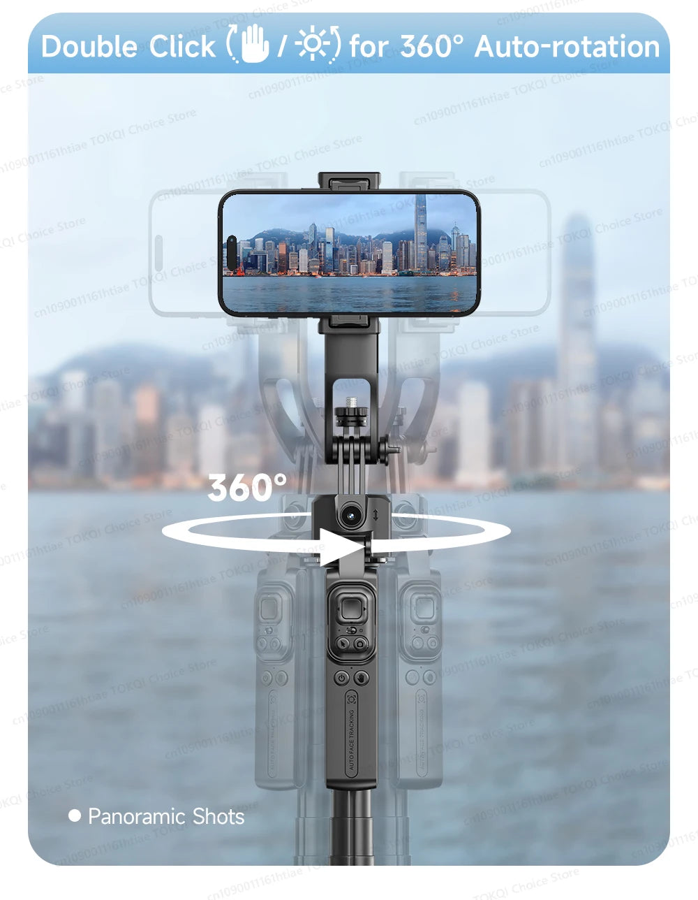 AI Tracking Gimbal - 360° Auto Rotate Selfie Stick | TOKQI - View 15