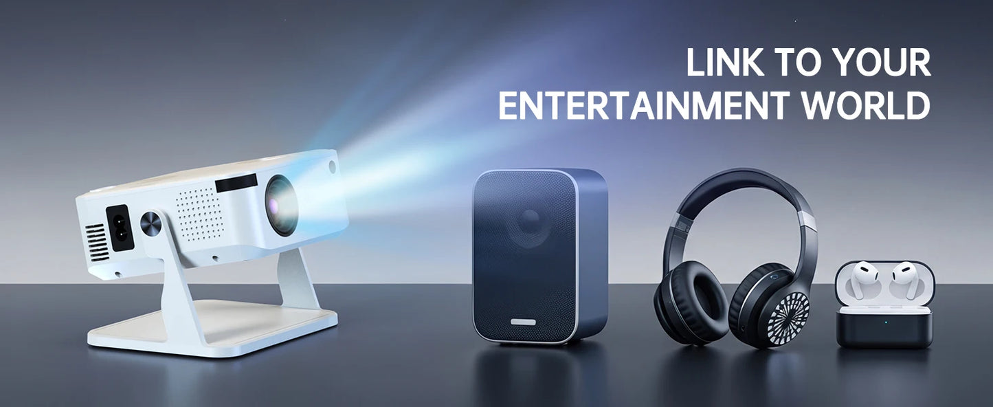 Portable 650ANSI Projector Native 1080P Android 11 Auto Focus & Keystone 4K 360° Rotate Wifi6 BT5.2 Airmouse Home Theater - Product Image 15