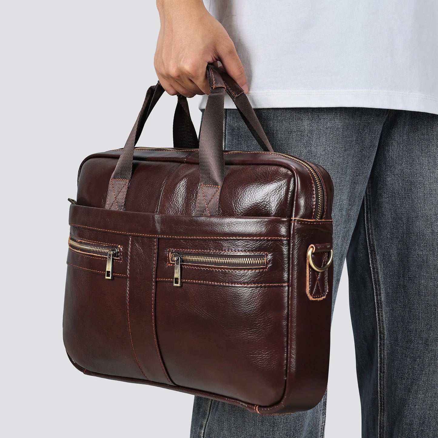 Natural Leather For Men Messenger Bags Man Briefcases Bag Business
