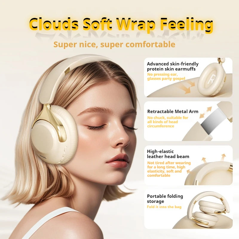 ANC Noise Reduction 100H Play Time Bluetooth Headphones 360° Surround Sound Wireless Headsets Sports - Gallery image 7