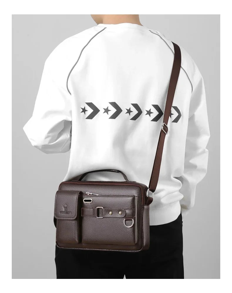 2024 New Men Shoulder Bag for 10.4" Ipad PU Leather Business