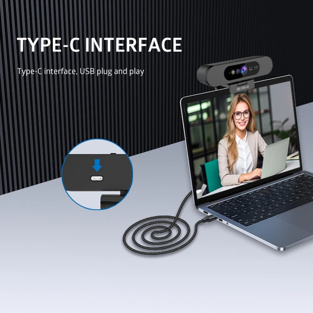 Webcam 2K 1080P - Face Recognition Camera USB | TOALLIN - Included in bundle